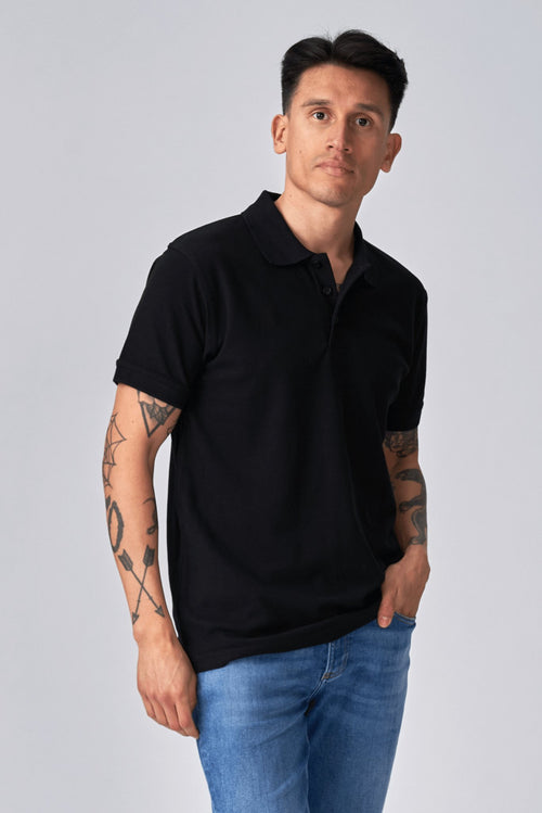 Oversized Polo - Black - TeeShoppen Group™ - T-shirt - TeeShoppen