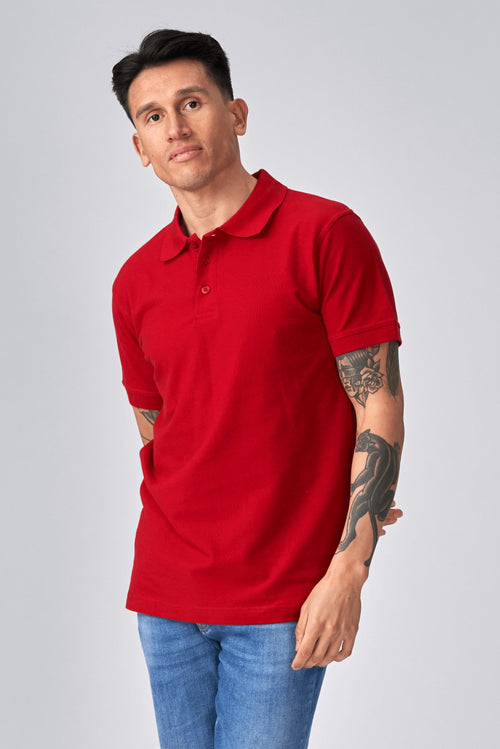 Oversized Polo - Red - TeeShoppen Group™ - T-shirt - TeeShoppen