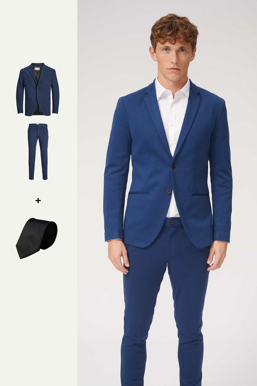 The Original Performance Suit™️ (Blue) + Tie - Package Deal (V.I.P) - TeeShoppen Group™ - Suit - TeeShoppen