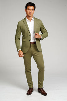 The Original Performance Suit™️ (Olive) + Tie - Package Deal