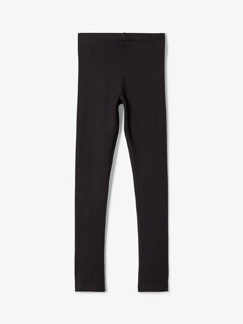 Basic leggings in cotton - Black - TeeShoppen Group™ - Pants - Name It