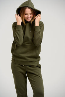 Basic Sweatsuit mit Hoodie (dunkelgrün) - Paketgeschäft (Frauen)