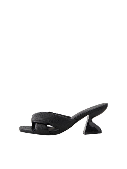 Briella Croco Sandal - Sort - TeeShoppen Group™ - Shoes - PIECES