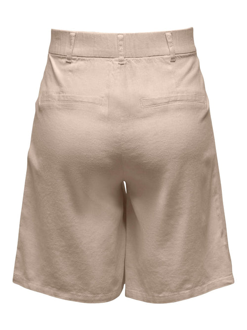Caro High Waist Shorts - Oxford Tan - TeeShoppen Group™ - Shorts - ONLY
