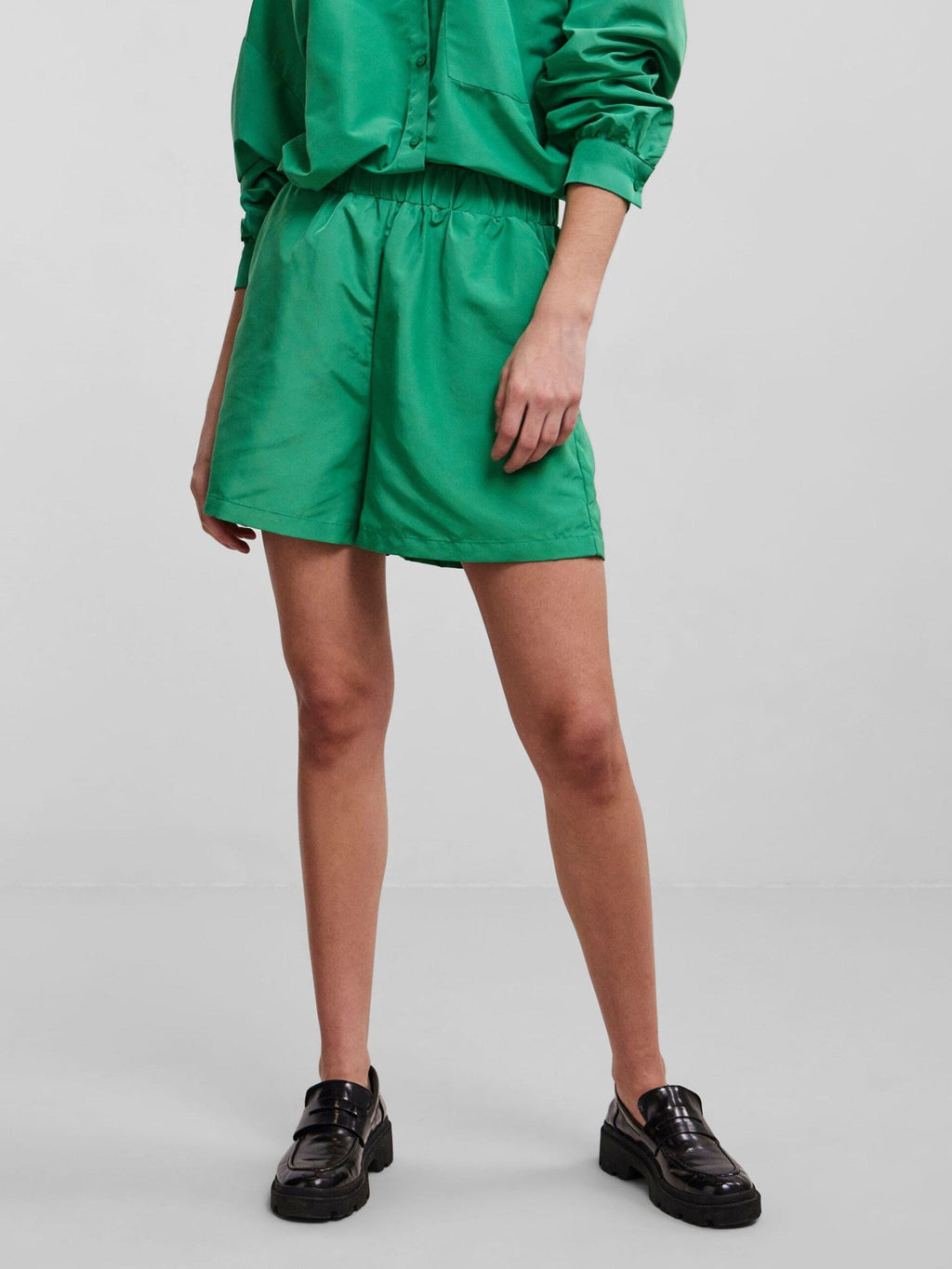 Chrilina High Taille Shorts - Einfaches Grün