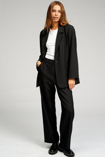 Klassische Anzughose - schwarz