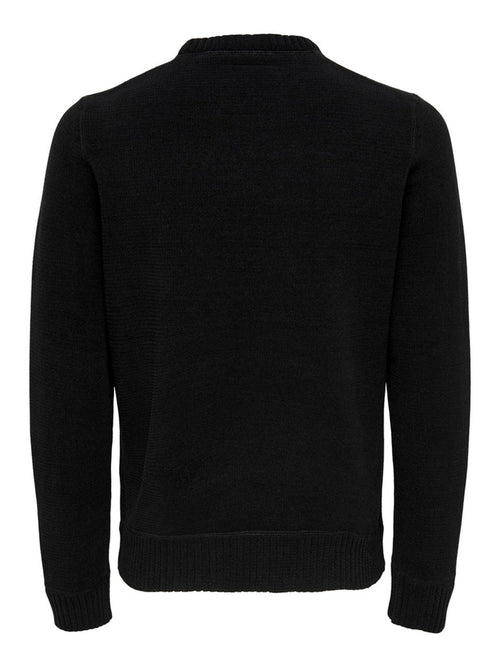 Ese Life Knit Pullover - Sort - TeeShoppen Group™ - Knitwear - Only & Sons