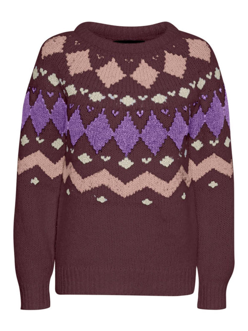 Filippa O-Neck Sweater - Port Royale - TeeShoppen Group™ - Knitwear - Vero Moda
