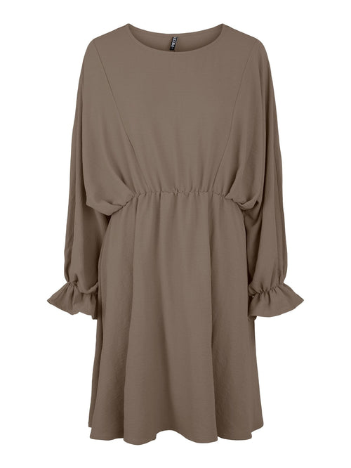 Flore Long Sleeve Dress - Brown - TeeShoppen Group™ - Dress - PIECES