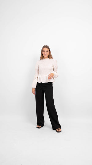 Gwenda Long Sleeved Top - Pumice Stone - TeeShoppen Group™ - Formal Shirts & Blouses - ONLY