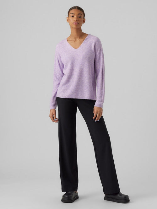 Josefine V-halset Strik - Orchid Bloom - TeeShoppen Group™ - Knitwear - Vero Moda