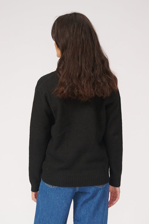 Knitted Cardigan - Black - TeeShoppen Group™ - Knitwear - TeeShoppen