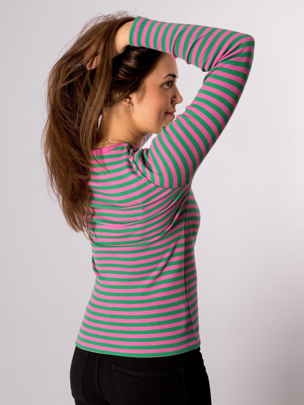 Line Long Sleeve Pullover - Super Pink/Jelly Bean