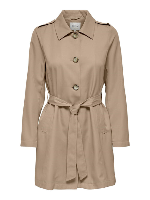 Line Trench Coat - Humus - TeeShoppen Group™ - Jacket - ONLY