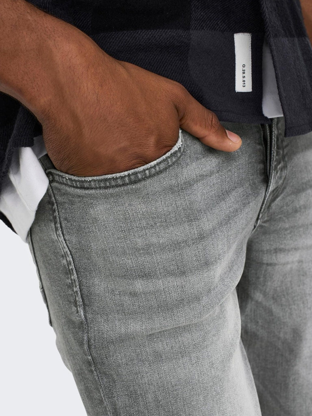 Webstuhl schlanke graue Jeans - grau