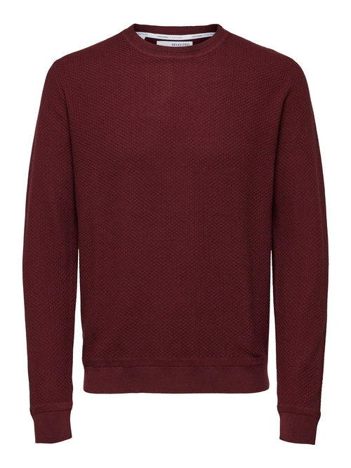 Mack Crewneck - Burgundy Red - TeeShoppen Group™ - Knitwear - Selected Homme