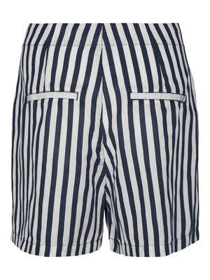 Mia Loose Summer Shorts - Navy Striped - TeeShoppen Group™ - Shorts - Vero Moda