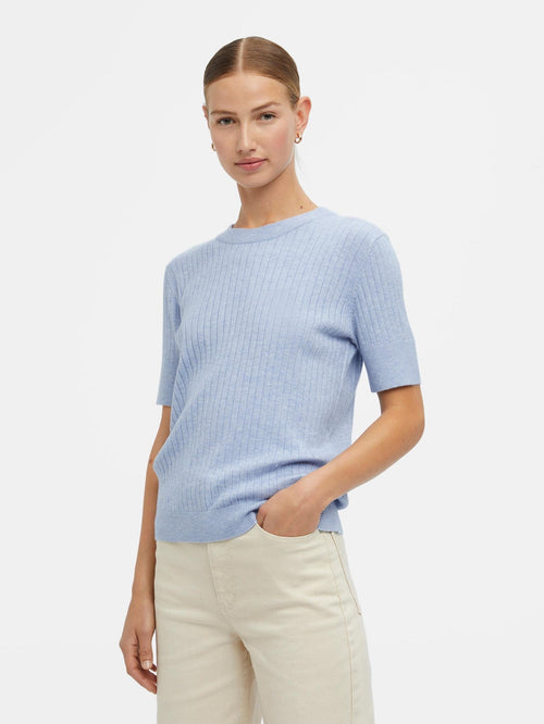 Noelle Knit T-Shirt - Serenity - TeeShoppen Group™ - Knitwear - Object