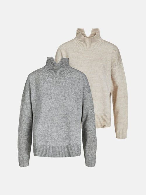 Oversized Knitted Turtleneck Sweater - Package Deal (2 pcs.) - TeeShoppen Group™ - Knitwear - TeeShoppen