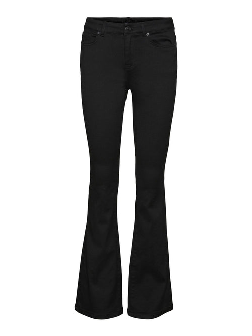 Peachy MR Flared Pants - Black - TeeShoppen Group™ - Pants - Vero Moda
