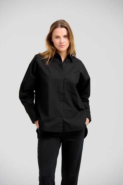 Relaxed Shirt - Black - TeeShoppen Group™ - Formal Shirts & Blouses - TeeShoppen