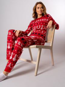 Snowflake Women Pyjama - Rot