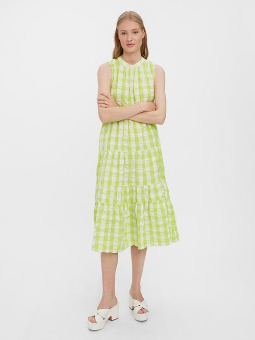 Sody Calf Highneck Dress - Shadow Lime - TeeShoppen Group™ - Dress - Vero Moda