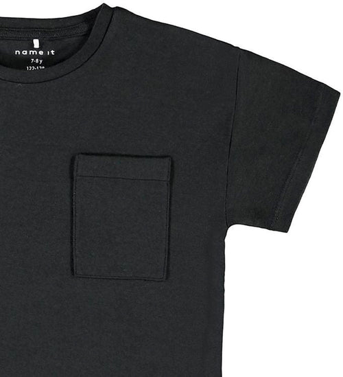 T-shirt with pocket - Black - TeeShoppen Group™ - T-shirt - Name It