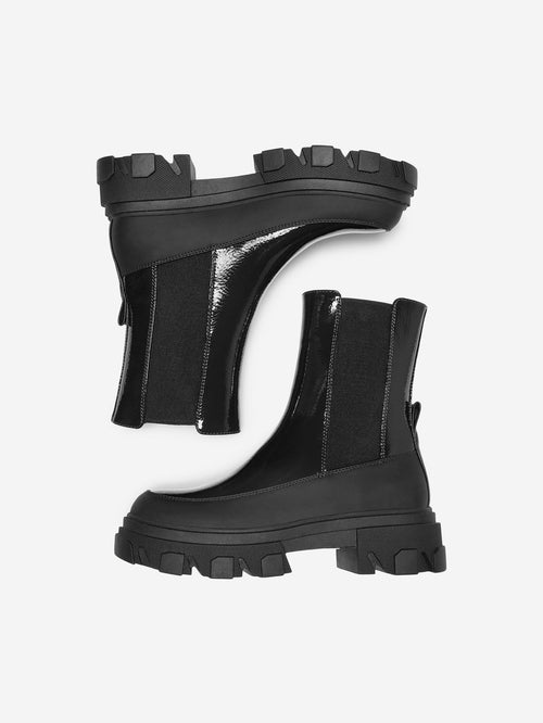 Tola Patent Boots - Sort - TeeShoppen Group™ - Shoes - ONLY