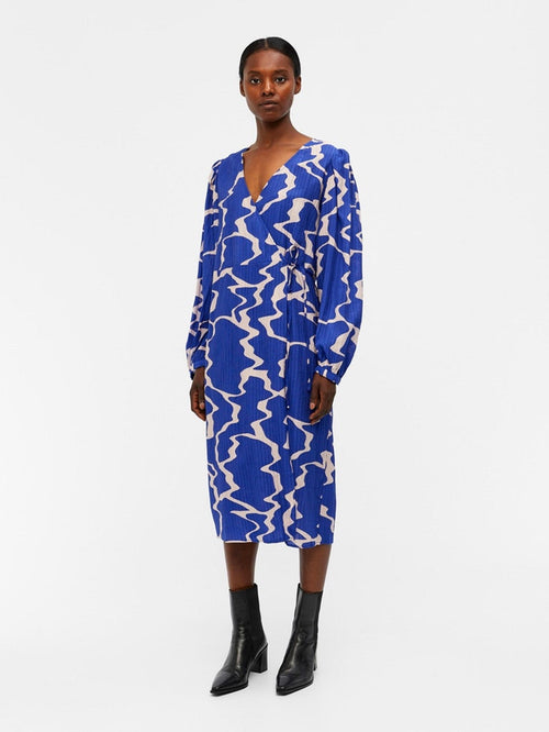 Vanja Wrap Kjole - Clematis Blue - TeeShoppen Group™ - Dress - Object
