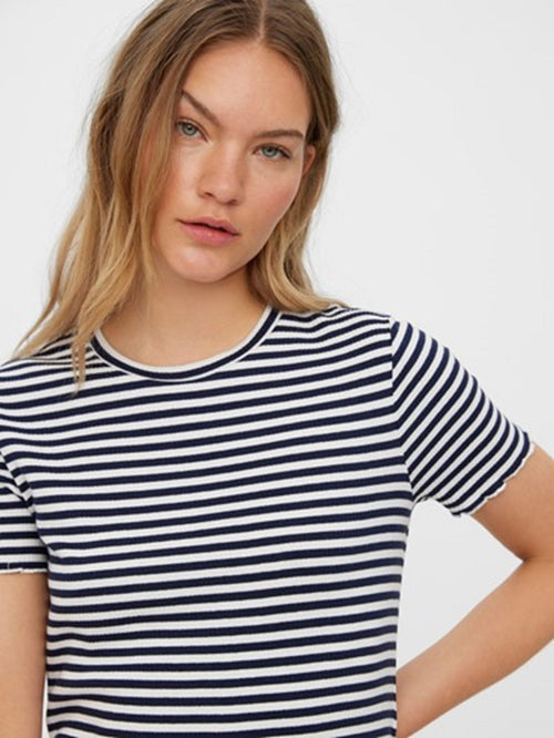 Vio Stripe Short Dress - Navy Blazer - TeeShoppen Group™ - Dress - Vero Moda
