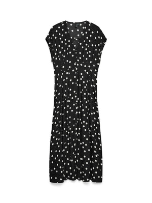 Plissee-Hemdkleid Elisa - Schwarz- Schneewittchen-Punkt