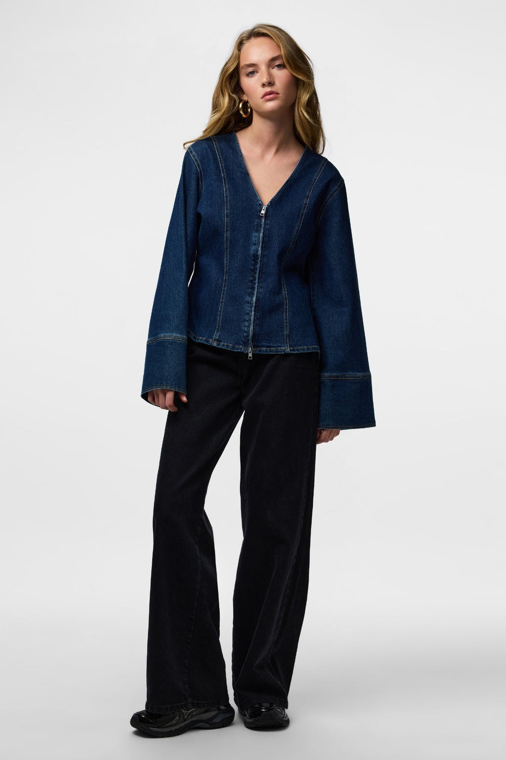 Flora Jeanshemd – Dunkelblauer Denim