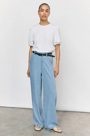 Rahmen Lisa breit Pants - Hellblauer Denim