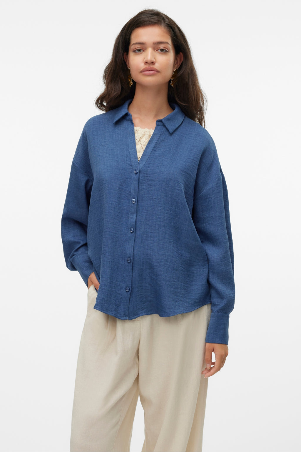 Melaney Queeny Hemd – Dark Denim Melange