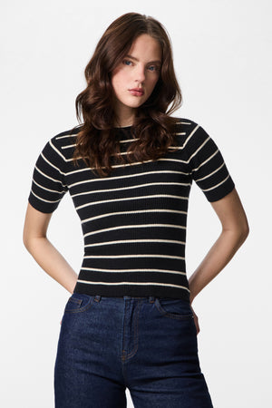 Mira O-Ausschnitt-Strick - Schwarz Birch