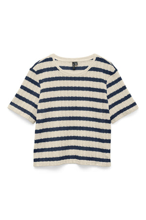 Freja Top - Birkenstreifen - Navy Blazer