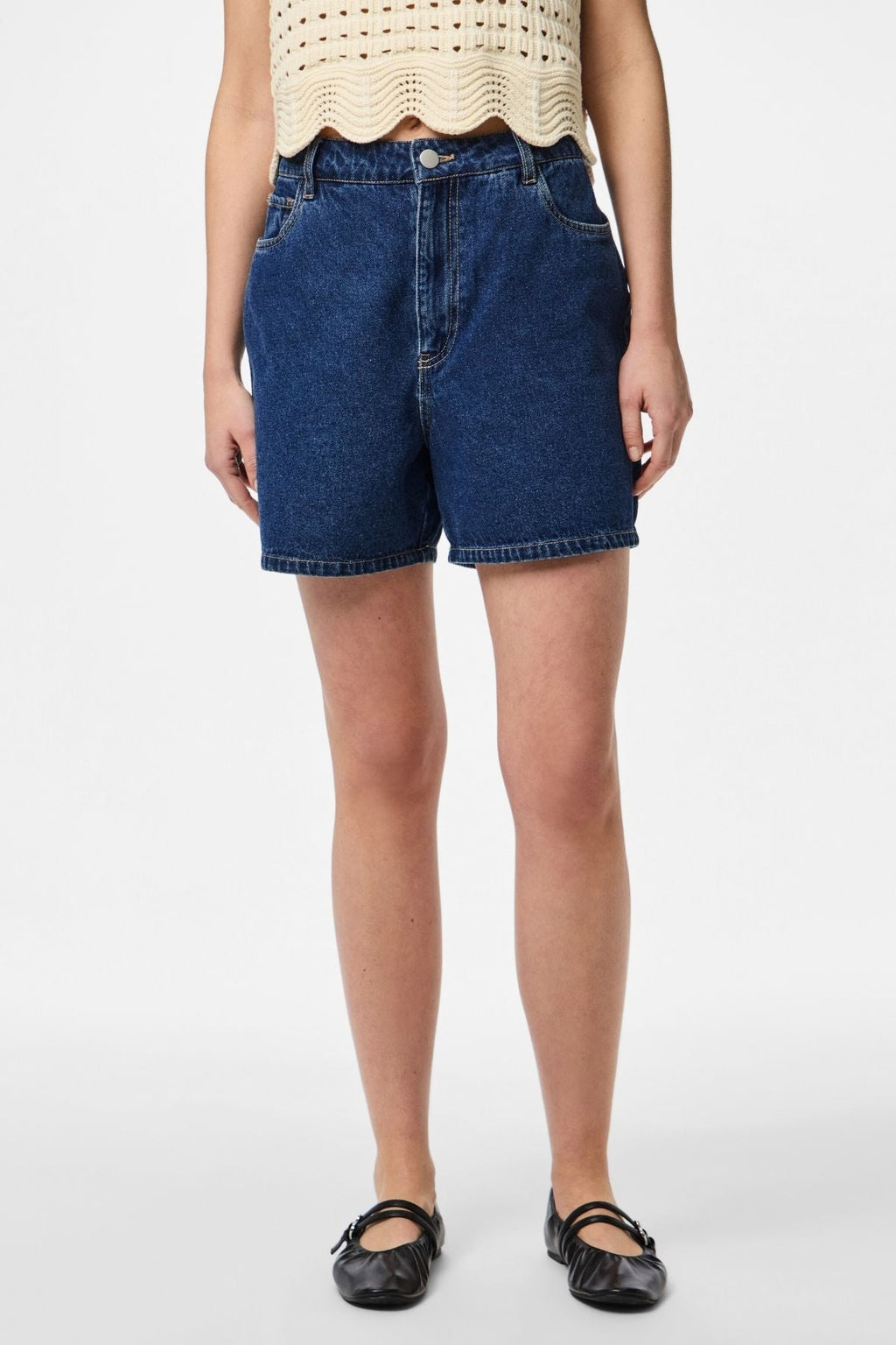 Abbi Shorts - mittelblauer Denim
