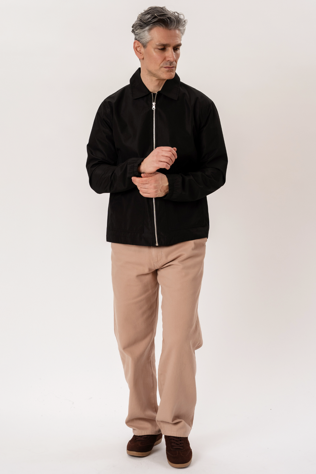 Kurze Reißverschlussjacke - Schwarz
