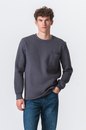 Taschen -Sweatshirt Regular Fit - dunkelgrau