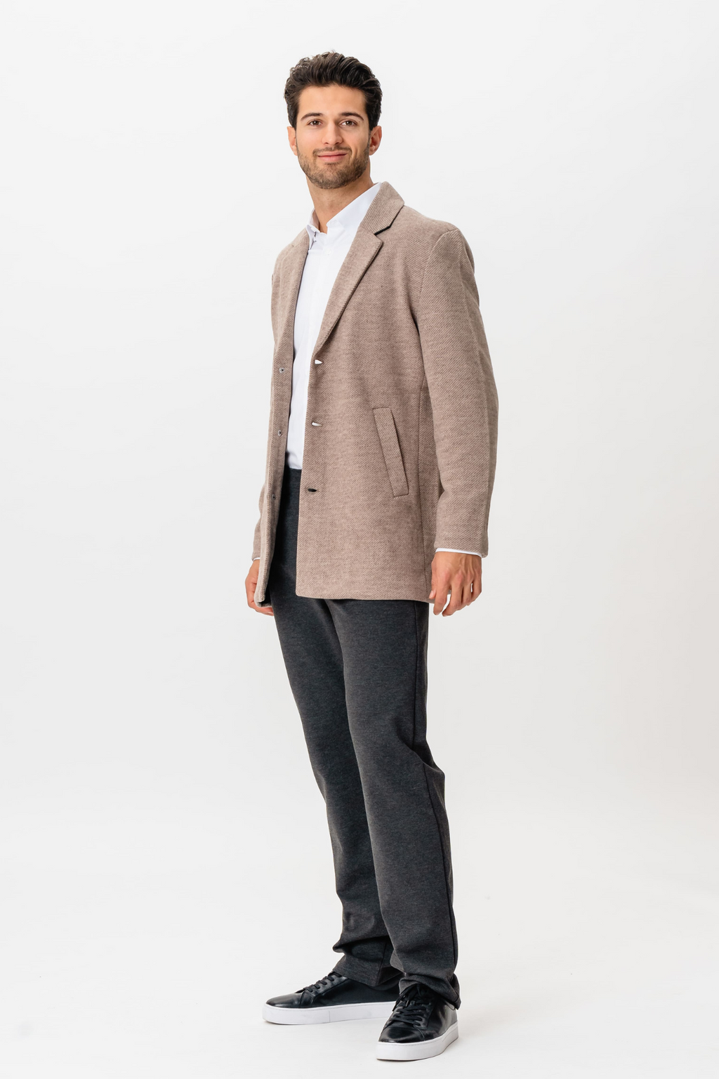 Klassischer Mantel - Sand