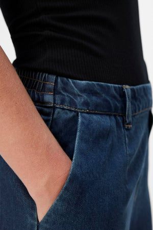 Rahmen Lisa breit Pants - Dunkelblau Denim Spülenwäsche