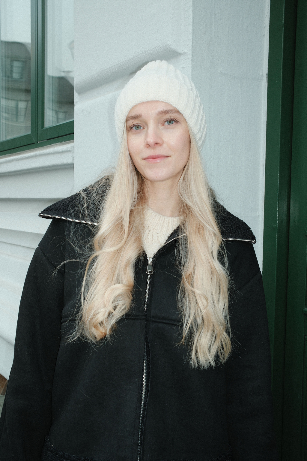 Gerippte Mütze - leichtes Beige