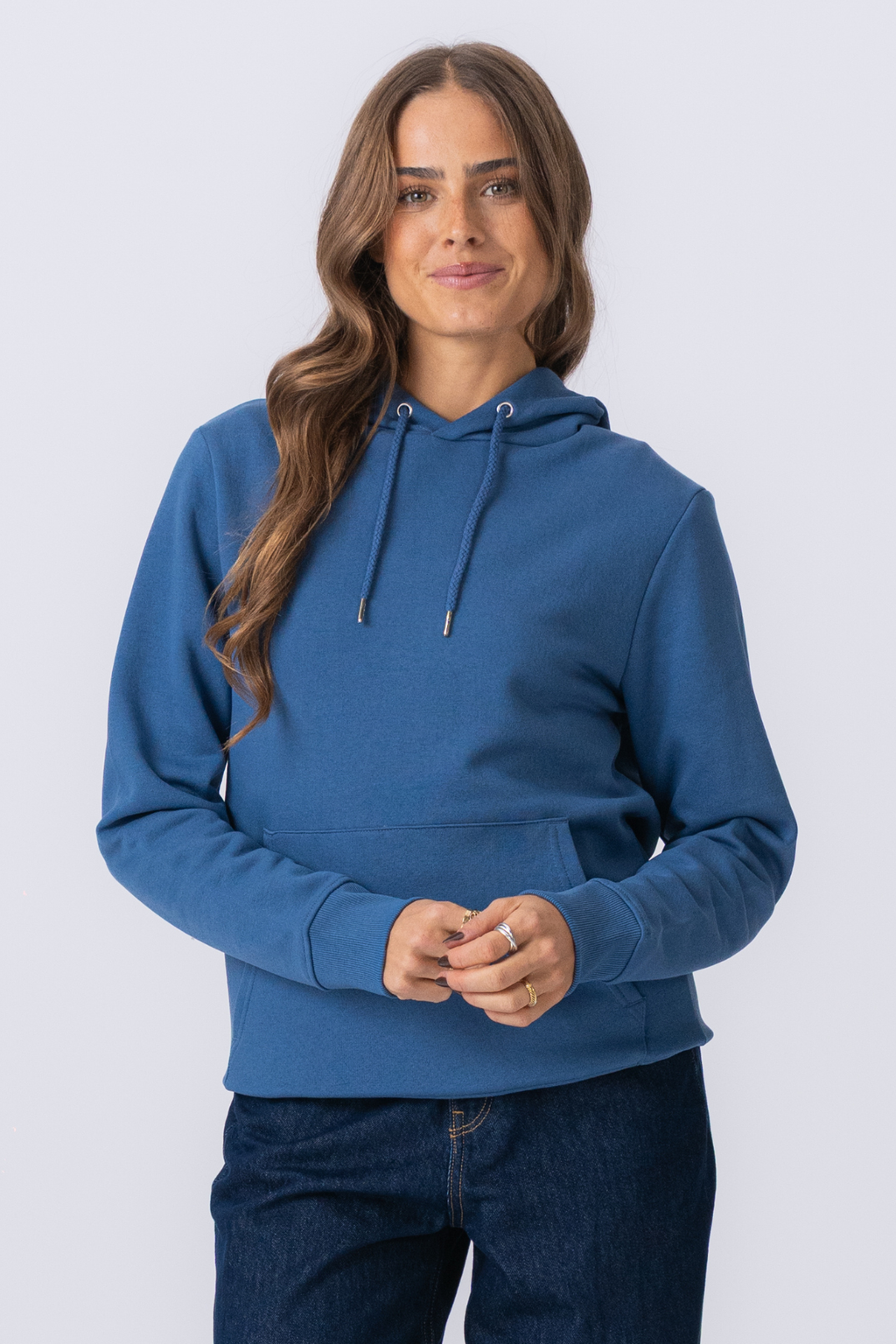 Sweatshirt Hoodie - Staubblau