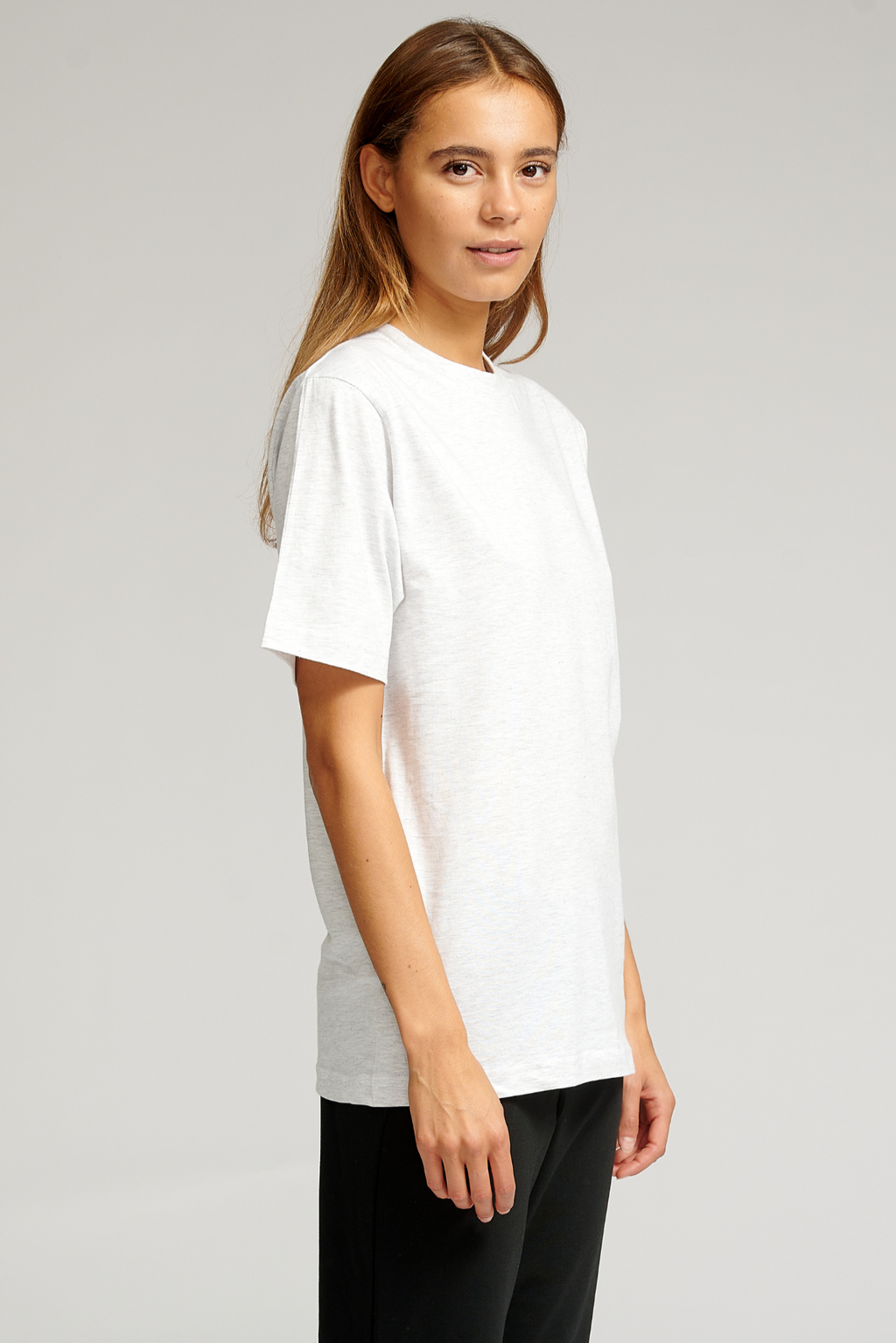 Oversized T -Shirt - hellgraue Melange