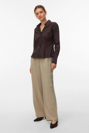 UMS V -Neck -Hemd - Schokoladenpflaume