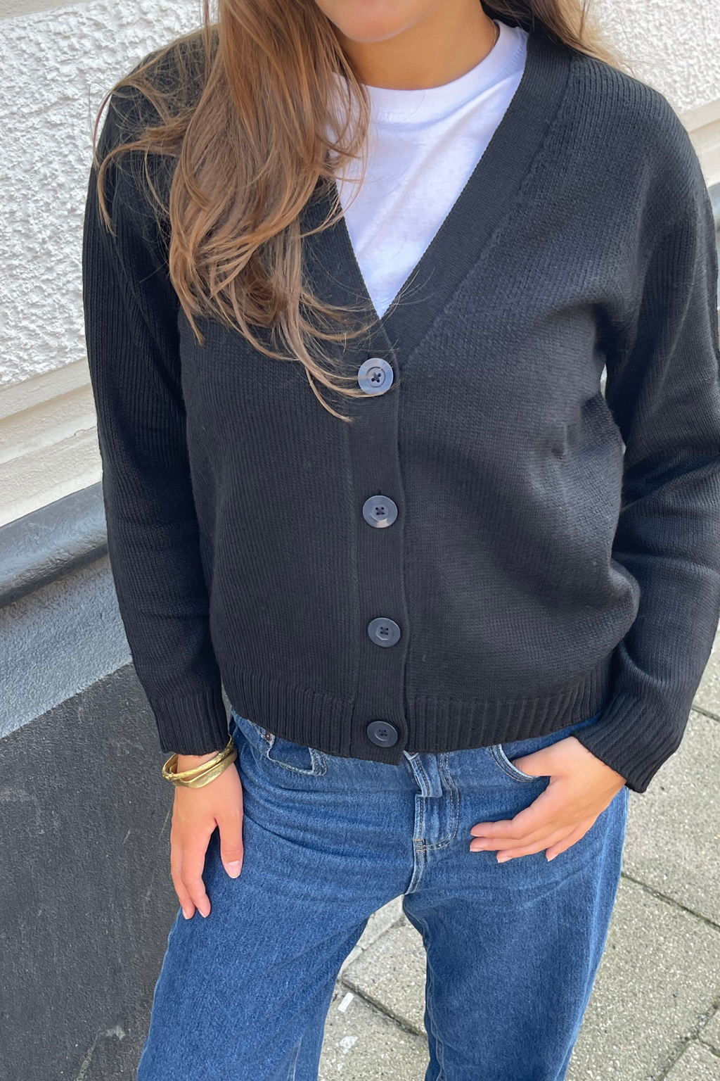 Strickjacke - schwarz