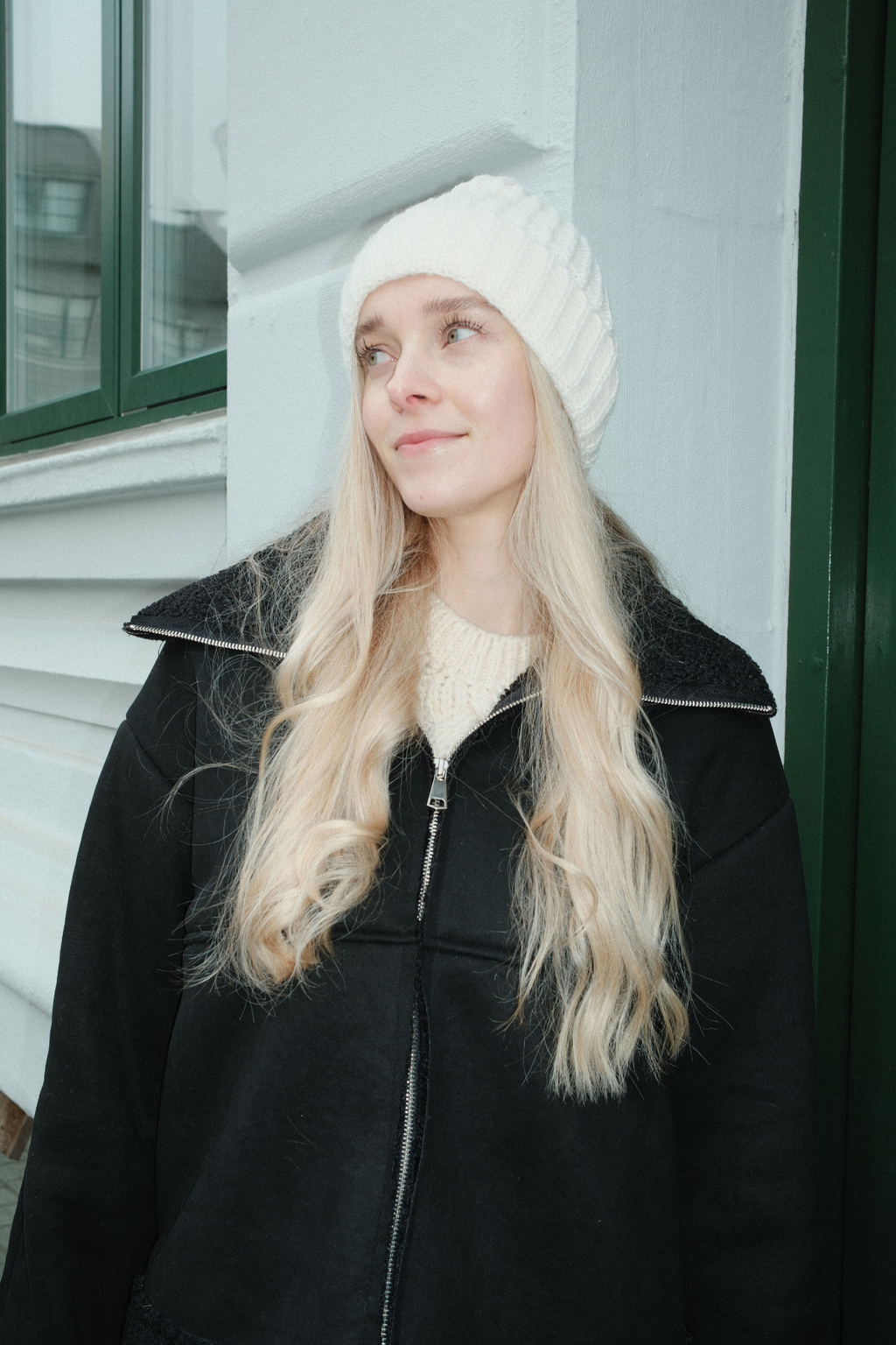 Gerippte Mütze - leichtes Beige