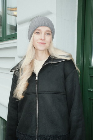 Gerippte Mütze - Dunkelgrau