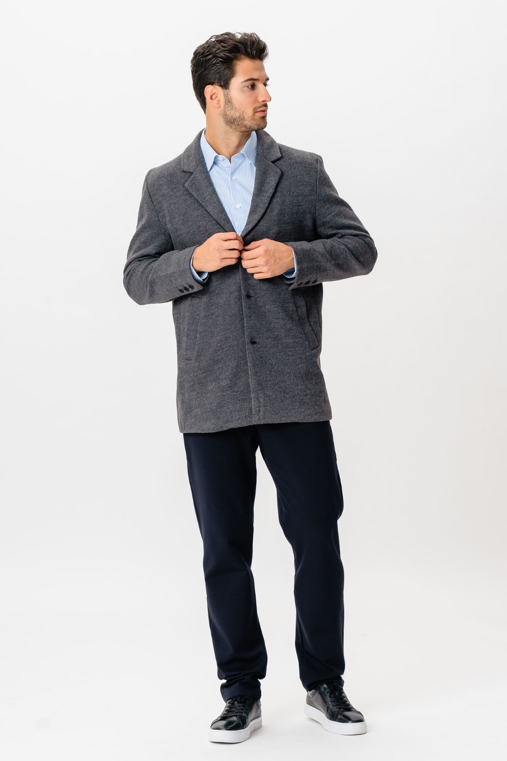 Klassischer Mantel - Grau